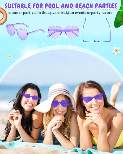 Kanayu 12 Pcs Mixed Style Rimless Sunglasses Retro Party Favors Eyewear for Bachelor Party Photoshoot Costume Accessories