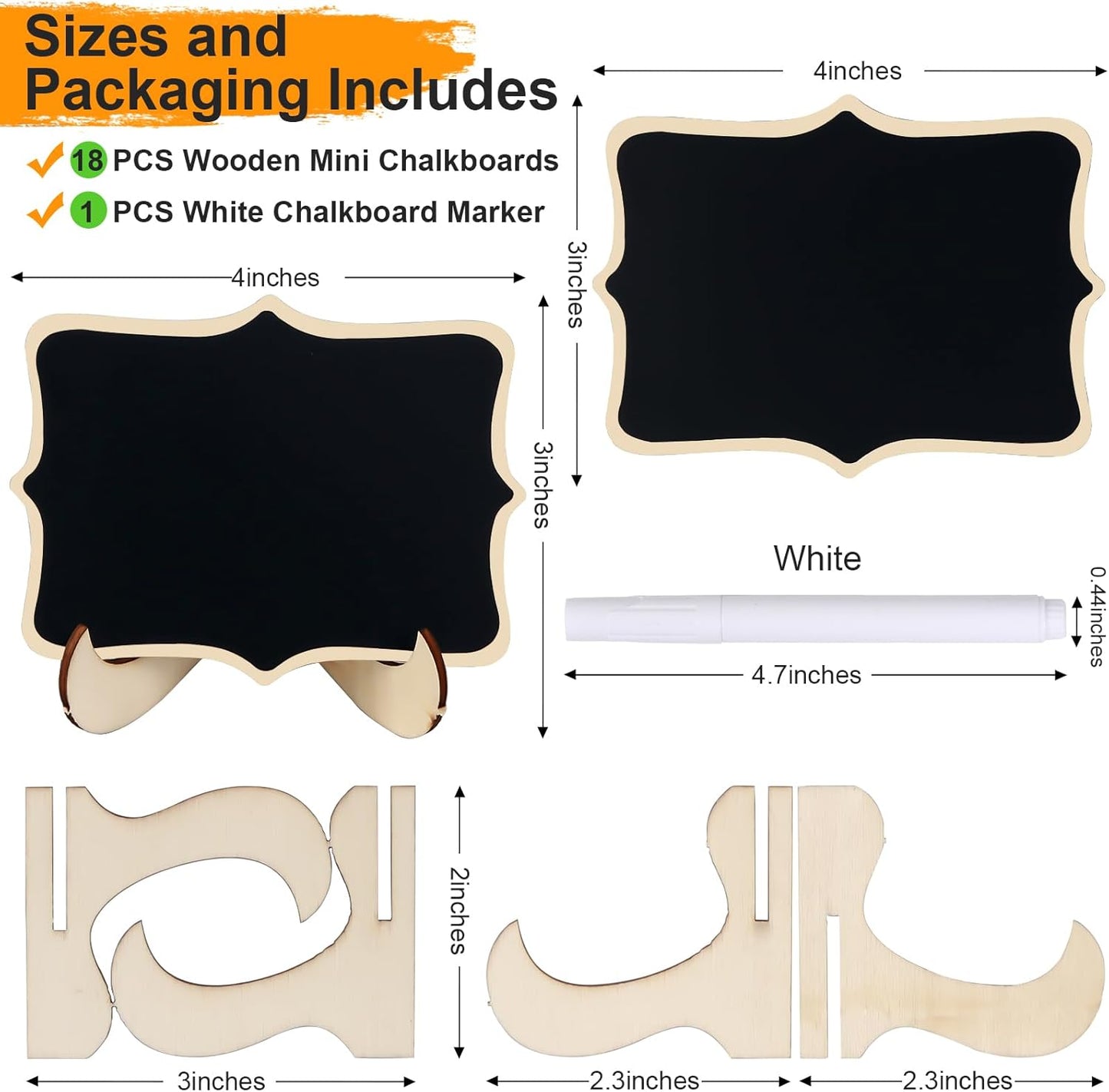 Herda 18PCS Mini Chalkboard Signs with Easel Stand,Food Labels for Party Buffet for Graduation Decor/Wedding Signs,Catering Supplies Buffet Display/Party Supplies/Place Cards,Reserved Table Numbers