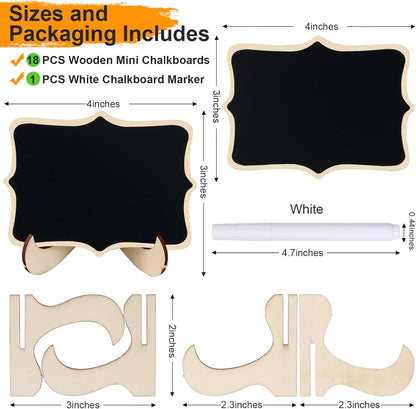 Herda 18PCS Mini Chalkboard Signs with Easel Stand,Food Labels for Party Buffet for Graduation Decor/Wedding Signs,Catering Supplies Buffet Display/Party Supplies/Place Cards,Reserved Table Numbers
