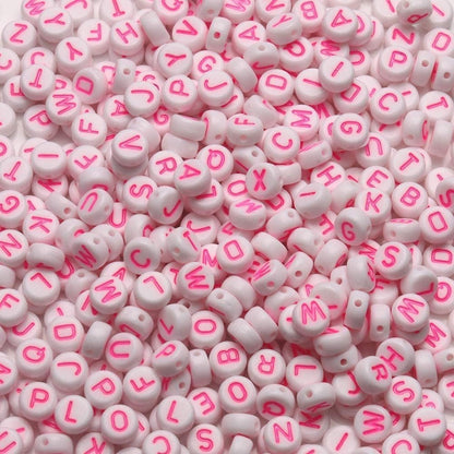 1000Pcs Glow Letter Beads Acrylic Alphabet Bead Glow in The Dark, 4x7 mm Round Beads for Friendship Bracelets and DIY Crafts