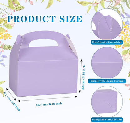 DjinnGlory 36 Pack White Party Favor Treat Boxes with Handle, DIY Paper Boxes for Baby Shower, Birthday, All Occasion, Small Gable Boxes for Small Business 6.18 x 3.58 x 3.38 Inches