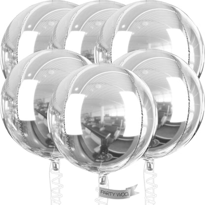 PartyWoo Metallic Gold Foil Balloons 20pcs Different Sizes Pack of 22 15 10 Inch Large Round Foil 4D Inflatable Mirror Ball Mylar Balloons for Graduation Birthday Baby Shower Party Decorations