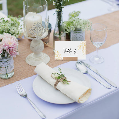 Eucalyptus Leaves Place Cards, Greenery Name Cards for Table Setting, Tented Food Setting Cards for Bridal Shower, Wedding, Baby Showers, Reserved Table Signs, 25 Pack Birthday Party Decorations -10