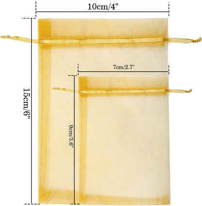 joycraft 50Pcs Organza Bags, 2x3 inch Gift Favor Bags, White Wedding Favor Bags, Jewelry Pouches with Drawstring, Mesh Bags Drawstring for Jewelry, Festival, Makeup, Candy, Desserts
