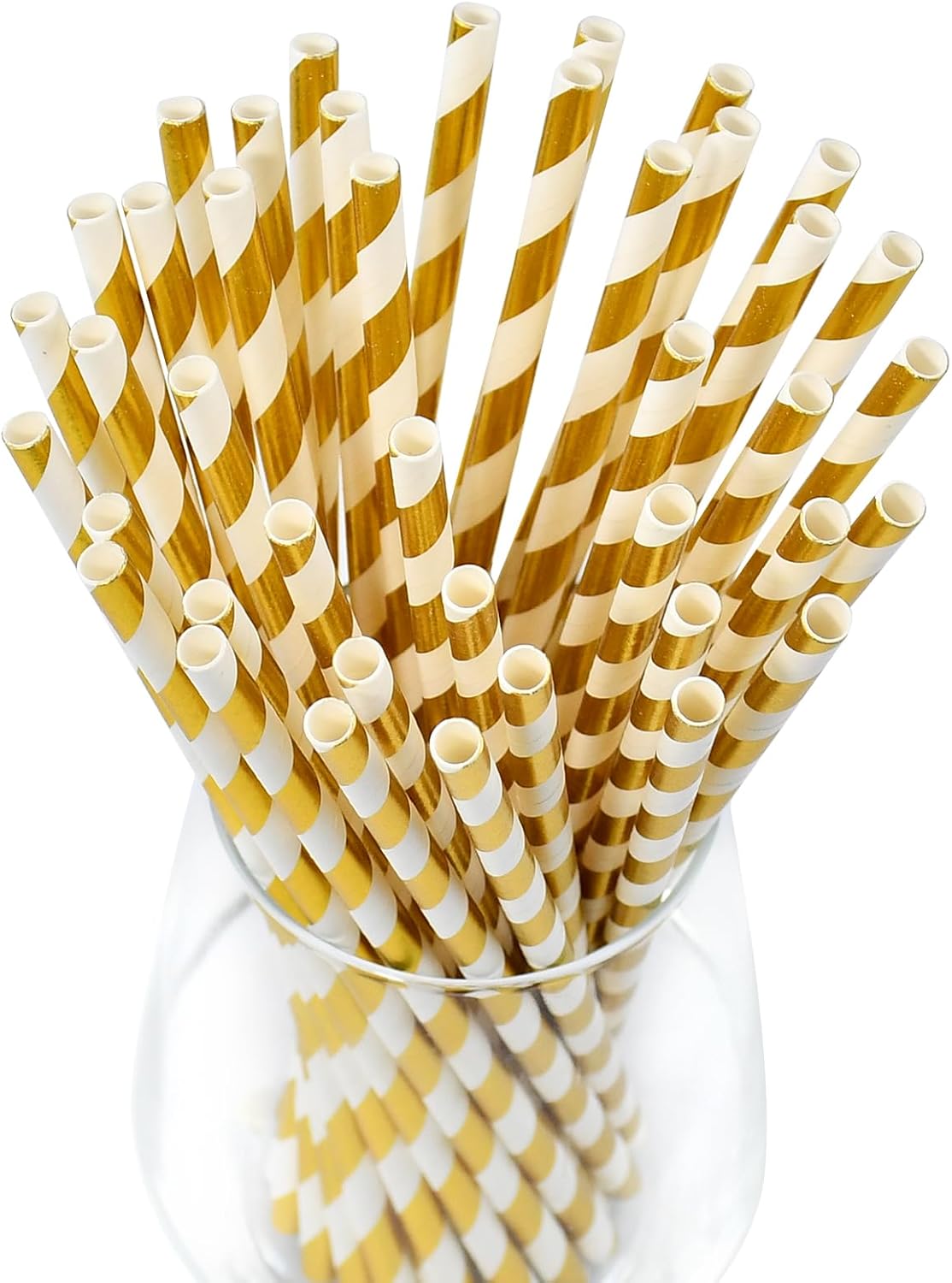 Disposable Paper Straws Solid Green - 7.75'' x 0.24'', 100 Counts - for Drinking, Beverage, Juice, Soda, Bar Supplies