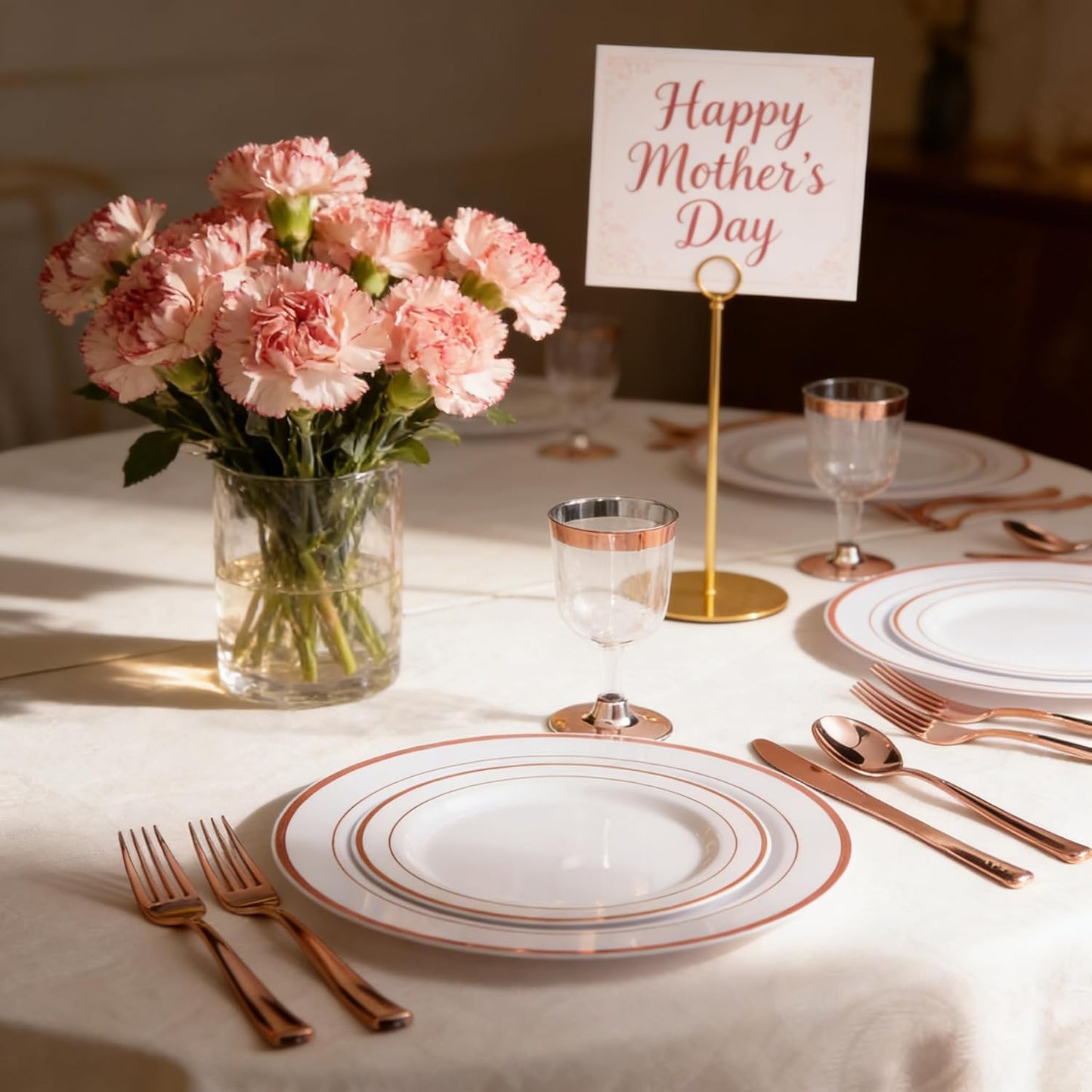 WDF300 Pieces Gold Plastic Silverware - Heavy Duty Disposable Cutlery Set Plastic Gold Silverware Set Includes 100 Forks, 100 Spoons, 100 Knives for Party Baby Shower Wedding Spring