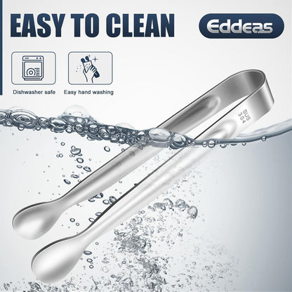 EDDEAS 12 PCS Small Serving Tongs, 4.3" Mini Gold Tongs, Gold Kitchen Tongs for Serving Food, Coffee Bar, Tea Party, Desserts Party and Ice Bucket