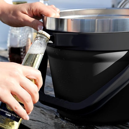 COKTIK 7L Insulated Ice Bucket with Lid，Double Wall Vacuum Stainless Steel Beverage Bucket Keeps Frozen Longer，Holds 6 Longnecks or 3 Bottles of Wine，for Cocktail, Champagne, Large Parties(Blue)