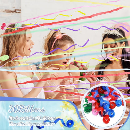 No Mess Streamers,12Pack Colorful No Mess Confetti Poppers,Party Poppers for Birthday,Wedding,Celebrations,School Opening,Graduation,Retirement Party