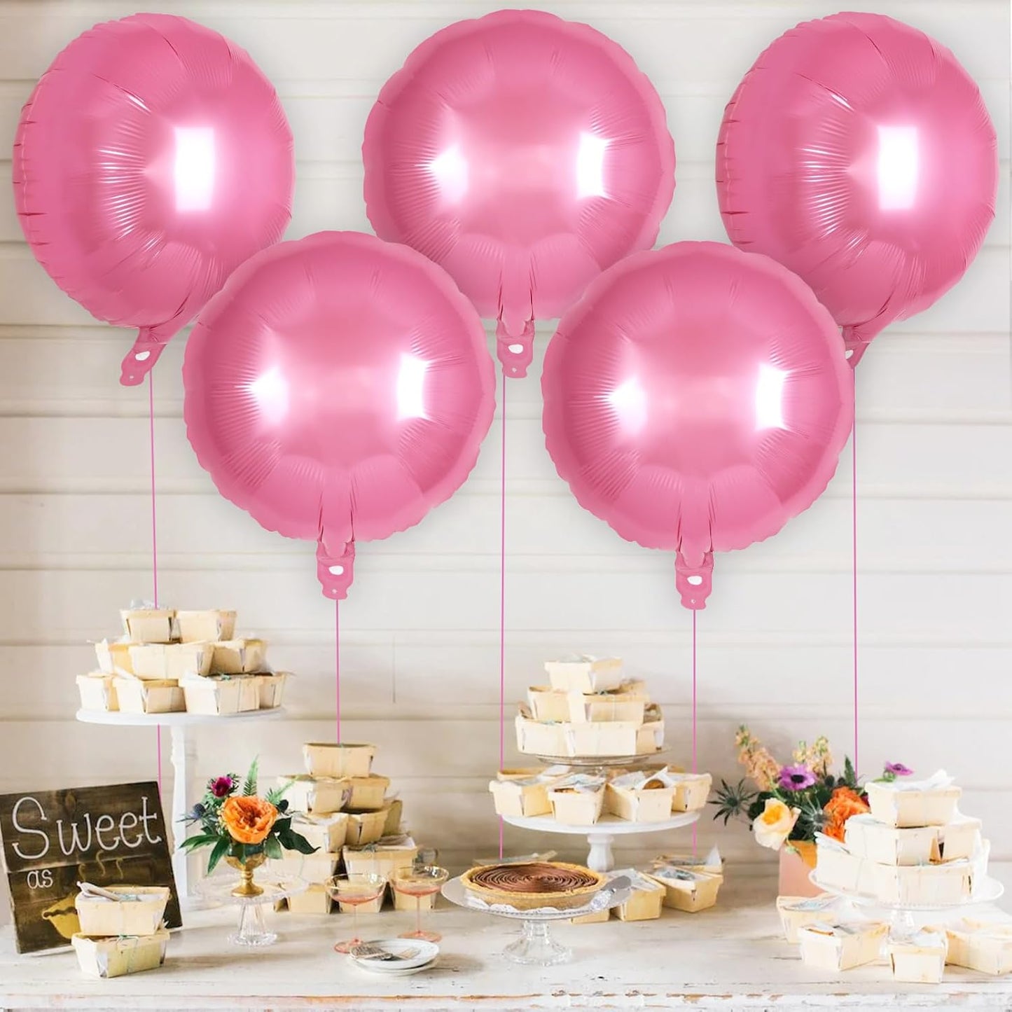 20 Pcs Black Round Shaped Balloons,18 Inch Round Foil Balloon,Giant Round Mylar Balloon Helium Balloons for Birthday Party Baby Shower Wedding Decorations (Black)