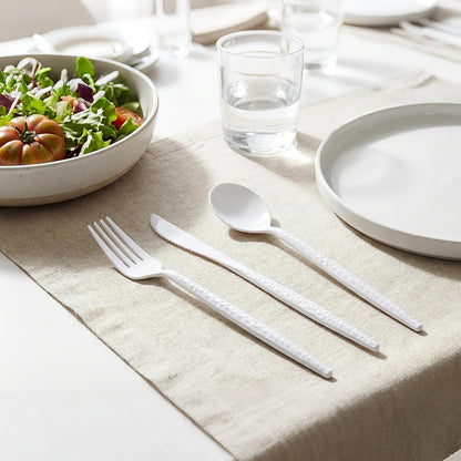 Supernal 360pcs Silver Plastic Cutlery,Elegant Plastic Silverware,Silver Hammed Silverware,Disposable Flatware,Include 120 Forks,120 Knvies,120 Spoons,Perfect for Birthday,Party,Wedding