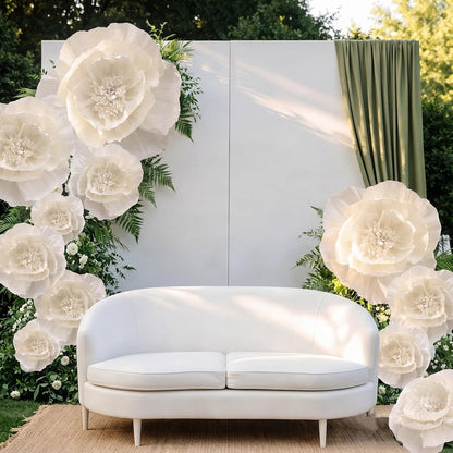 Giegxin 20 Pcs 31.5'', 23.6'', 11.8'', 9.8'' Pink Giant Paper Flower Boho Large Tissue Flower for Wall Pink Pom Pom Floral Decoration for Wall Wedding Bridal Shower Classroom Tea Party Birthday Decor