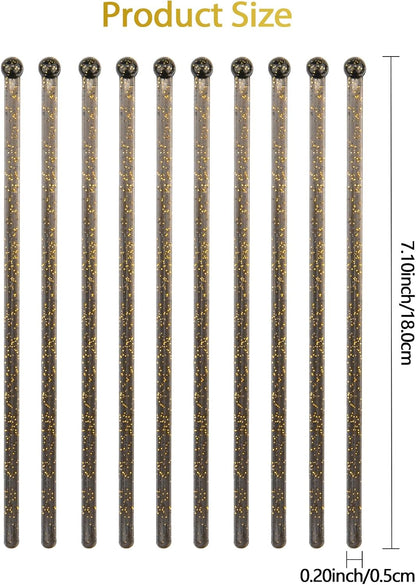 hapray 100-PCS 5 Colol Plastic Swizzle Sticks, Crystal Cake Pops, Cocktail Coffee Drink Stirrers, Stir Sticks, 7.24 Inch (Pink, Yellow, Blue, Purple, Green)