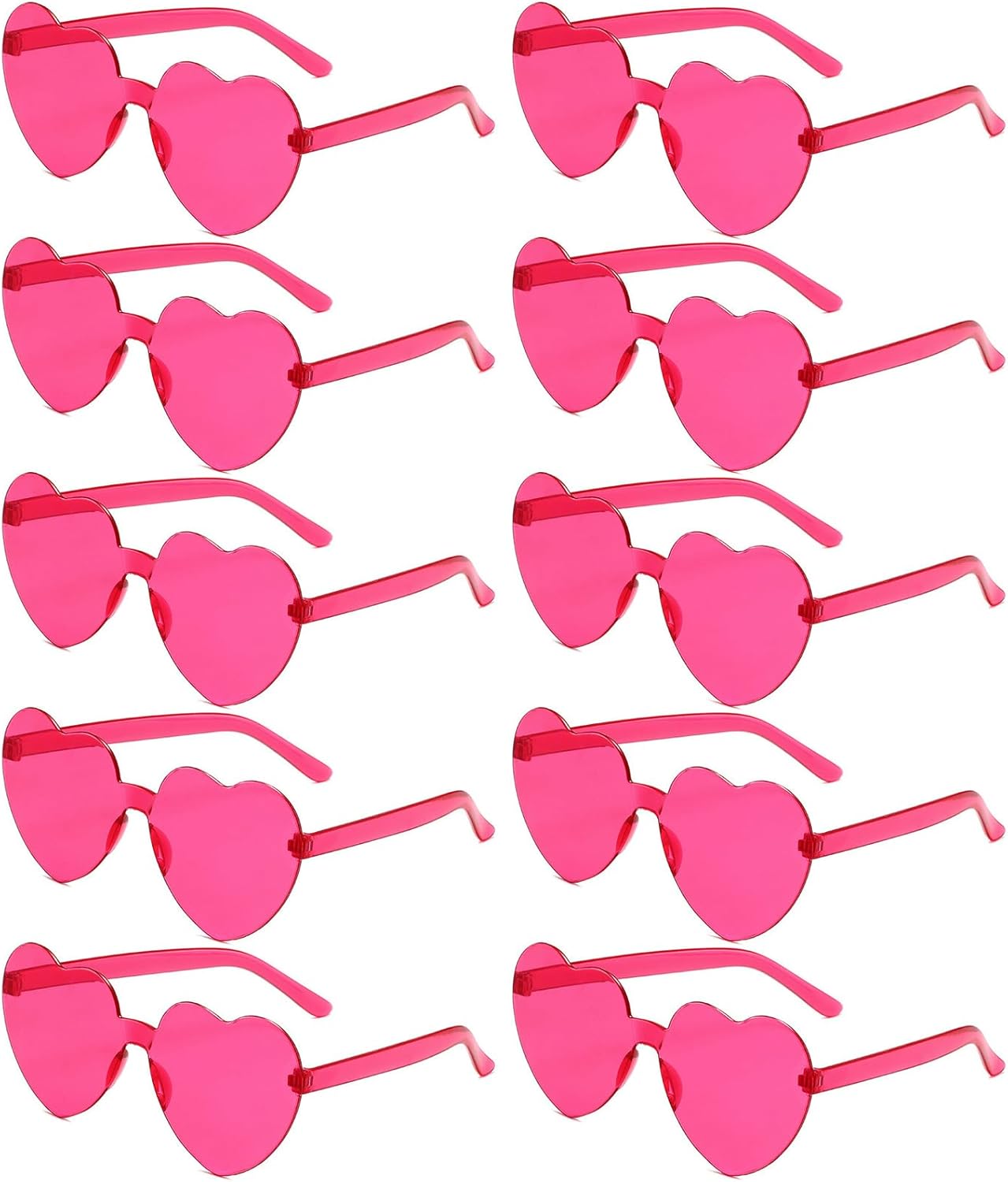 AEAHALY Heart Sunglasses for Women and Men Rimless Heart Shaped Sunglasses Bachelorette Bride Party Accessories