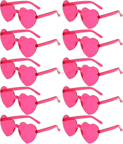 AEAHALY Heart Sunglasses for Women and Men Rimless Heart Shaped Sunglasses Bachelorette Bride Party Accessories
