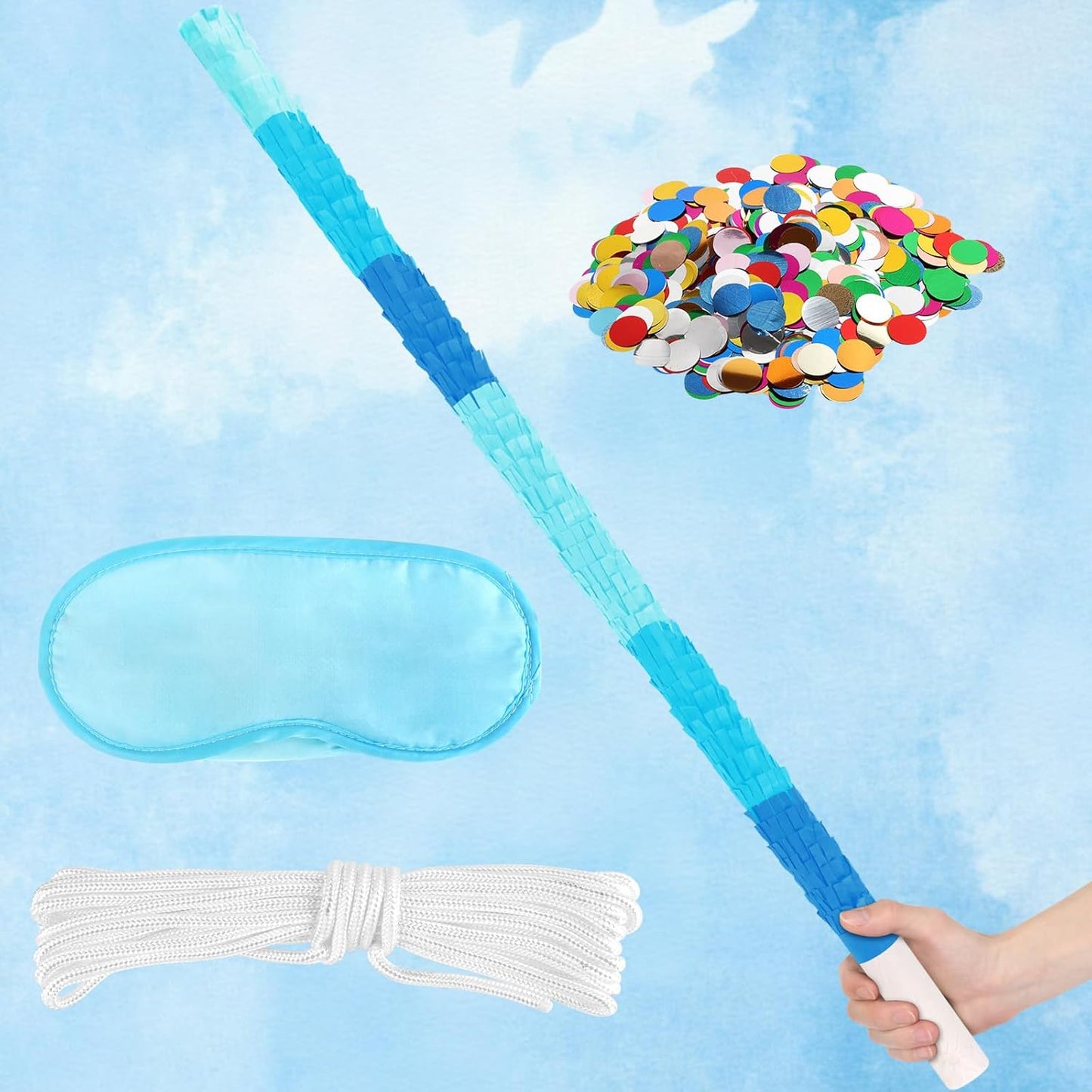 Dinosaur Pinata - Dinosaur Decorations with a Blindfold and Bat for Boys Girls Animal Themed Birthday Party Kids Classroom Game Decorations Supplies (15.7 x 11.4 x 3.1 Inches)
