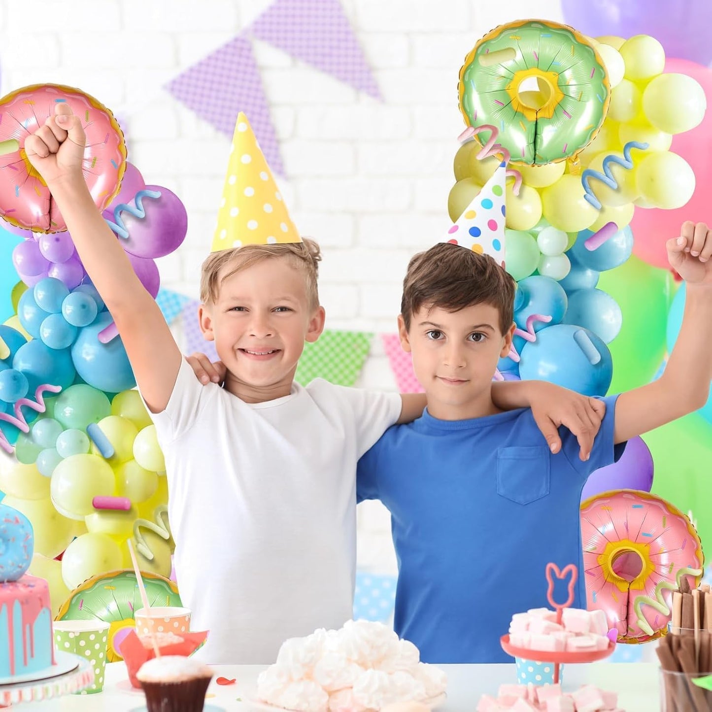 2 Sets Graduation Balloon Column Stand Kits with Balloons 2026 Grad Themed Decoration Navy Blue Balloon Tower Stand Kit for Grad High School & College Celebration Party Decor