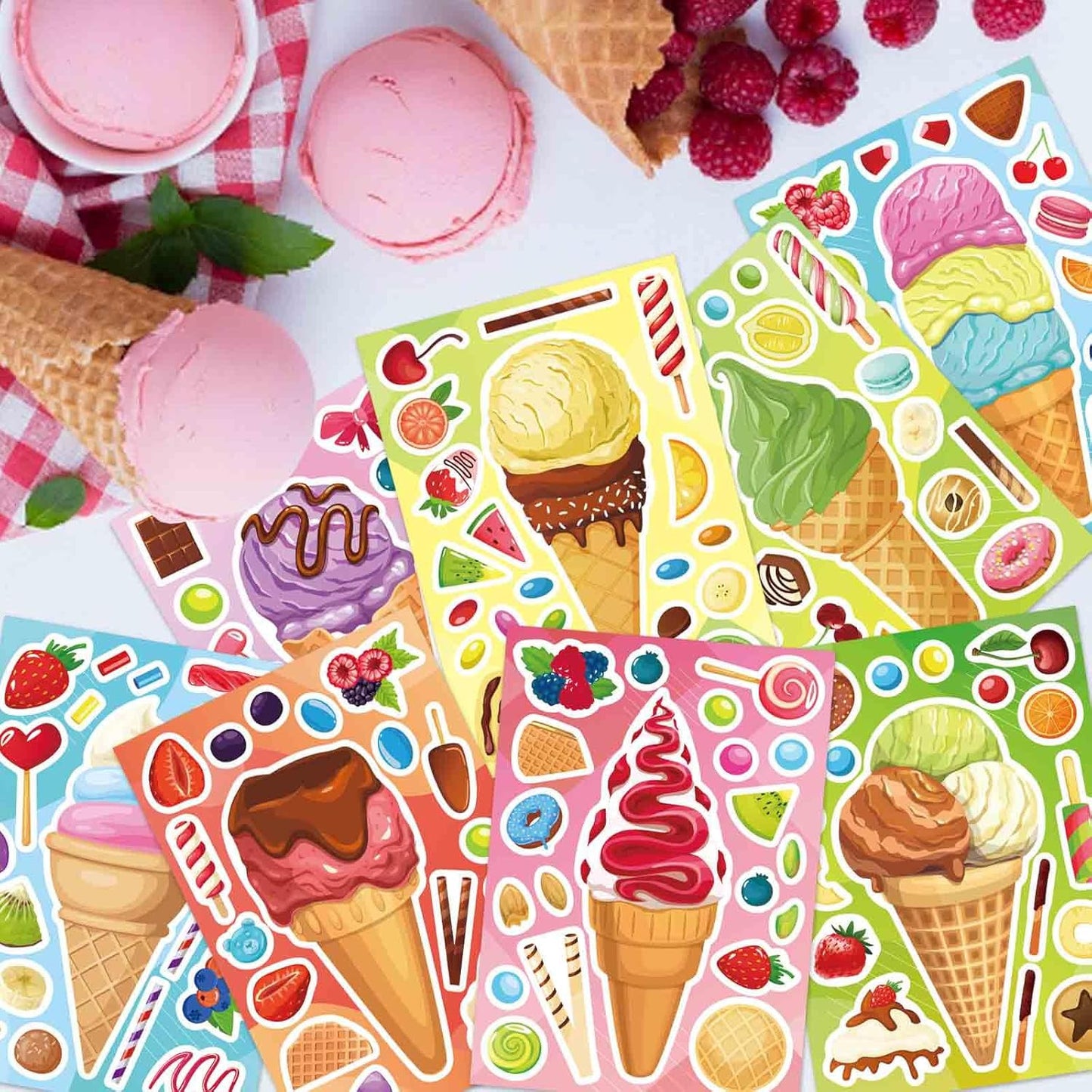 24 Sheets Make a Face Stickers for Kids Toddlers, Make Your Own Animal Mix and Match Sticker Sheets with Sea Animals Horses Dinosaurs Unicorns for Kids Crafts Party Favors Goodie Bags Stuffers