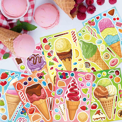 24 Sheets Make a Face Stickers for Kids Toddlers, Make Your Own Animal Mix and Match Sticker Sheets with Sea Animals Horses Dinosaurs Unicorns for Kids Crafts Party Favors Goodie Bags Stuffers