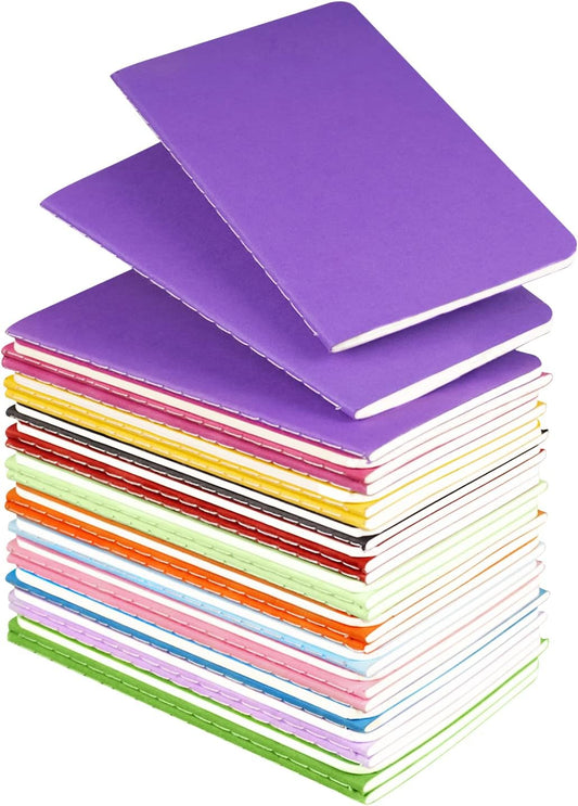 Lzerking Small Notebooks Bulk 3.5 x 5.5 Inches 36 Pack Mini Pocket Journal Notepads-Purple Cover for Kids, 30 Sheets/60 Pages, Available as Party Favors or Holiday Gifts