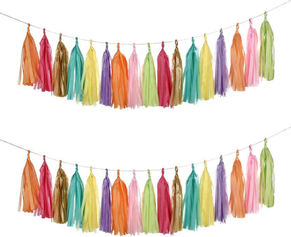GUZON Tissue Paper Tassel DIY Party Garland Decor for All Events & Occasions ，40 Tassels Per Package