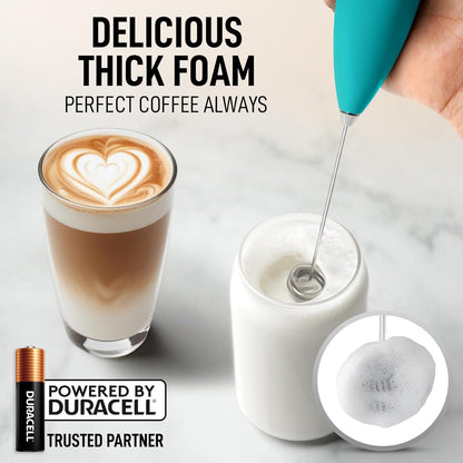 Zulay Kitchen Powerful Milk Frother Wand With Duracell Batteries - Ultra Fast Handheld Drink Mixer - Electric Whisk Foam Maker for Coffee, Lattes, Cappuccino & Matcha - Z1 Motor - Black - Colors B