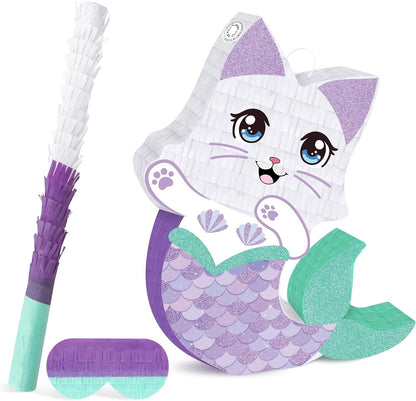 Dinosaur Pinata - Dinosaur Decorations with a Blindfold and Bat for Boys Girls Animal Themed Birthday Party Kids Classroom Game Decorations Supplies (15.7 x 11.4 x 3.1 Inches)