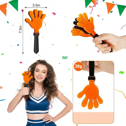 Junkin 48 Pcs Hand Clappers Bulk 7. 5 x 3. 5 Inches Noise Makers Party Favors Clapping Noise Maker Clacker for Birthdays Game Prizes Rewards Football Sporting Events Cheers Supplies (Black,White)