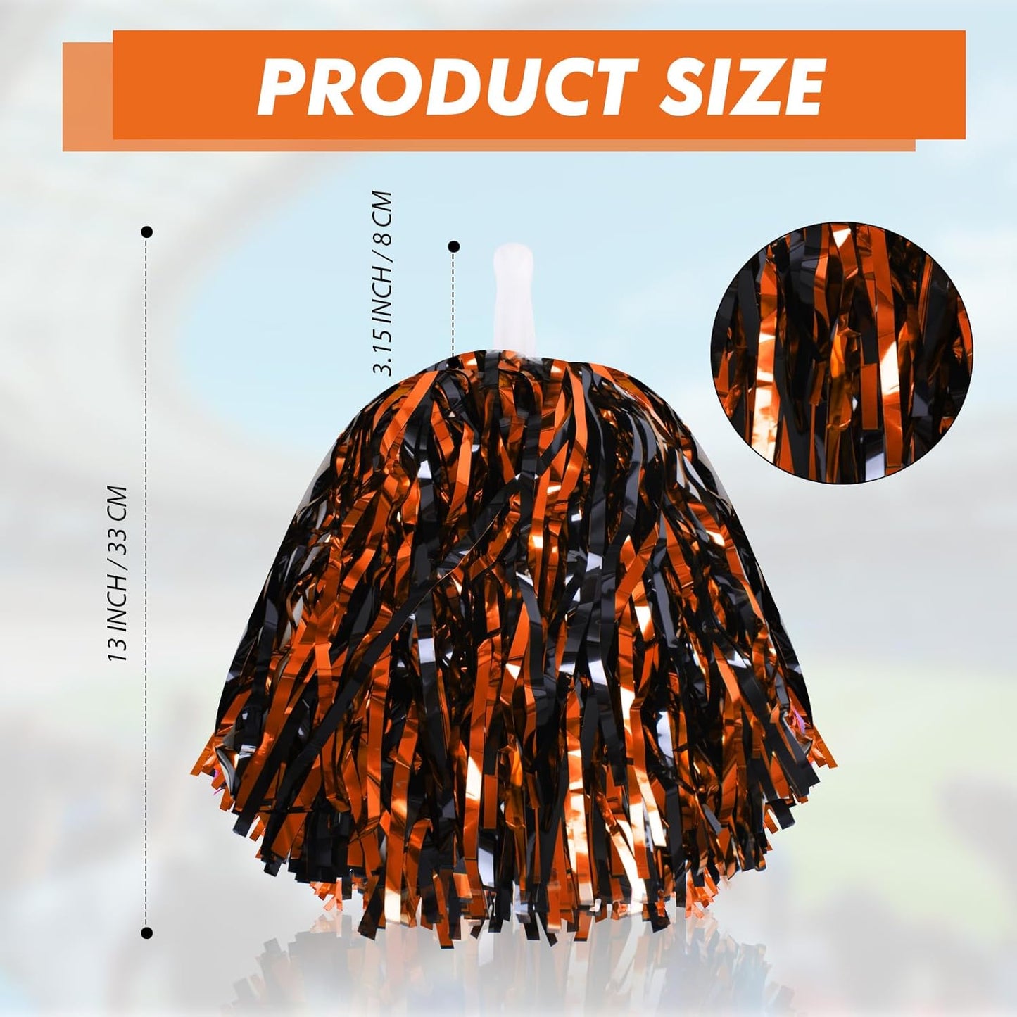 48 Pcs Cheerleading Pom Poms and Hand Clappers Noisemakers Set for Team Spirit Items Sporting Events Football Baseball Cheering Essentials Party Favors Dance（Yellow and Black）