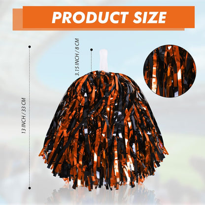 48 Pcs Cheerleading Pom Poms and Hand Clappers Noisemakers Set for Team Spirit Items Sporting Events Football Baseball Cheering Essentials Party Favors Dance（Yellow and Black）