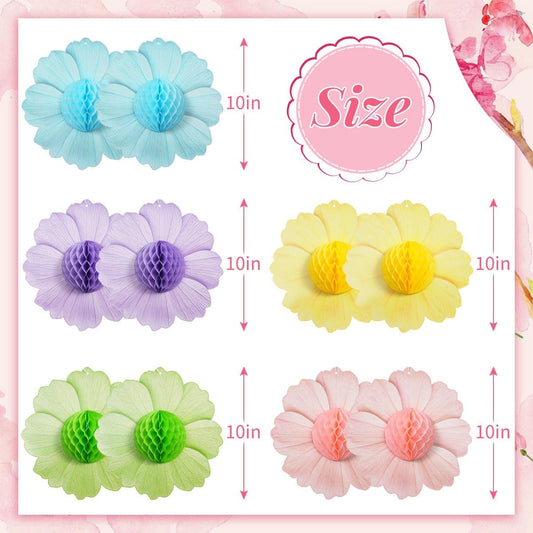 Party Hanging Paper Fans Decoration Set for Wedding Birthday Party Mother's Day Round Events Accessories Set of 8