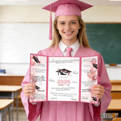 kockuu 2026 Graduation Guest Book Signature Board, Pink Class of 2026 Graduation Sign in Book to Sign Decor for Grad Party High School College Grad Gifts