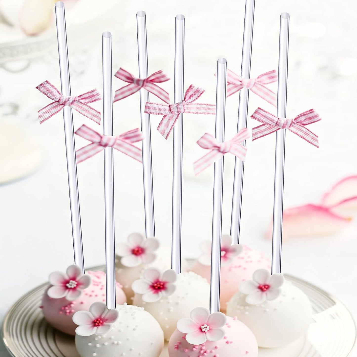 Acrylic Lollipop Sticks 6 Inch Clear Reusable Acrylic Rods for Making Lollipops Cake Pops Candies Chocolates and Cookies (50 Pieces)