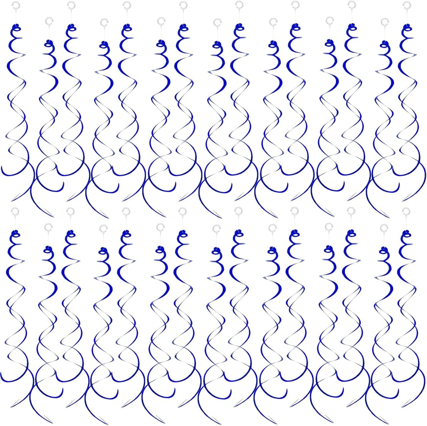 30 Pieces Hanging Swirl Party Decorations Foil Decorations Ceiling Swirl Spiral Hanging Plastic Streamer for Ceiling Birthday Graduation Wedding Celebration Baby Shower Party Supply (Black)