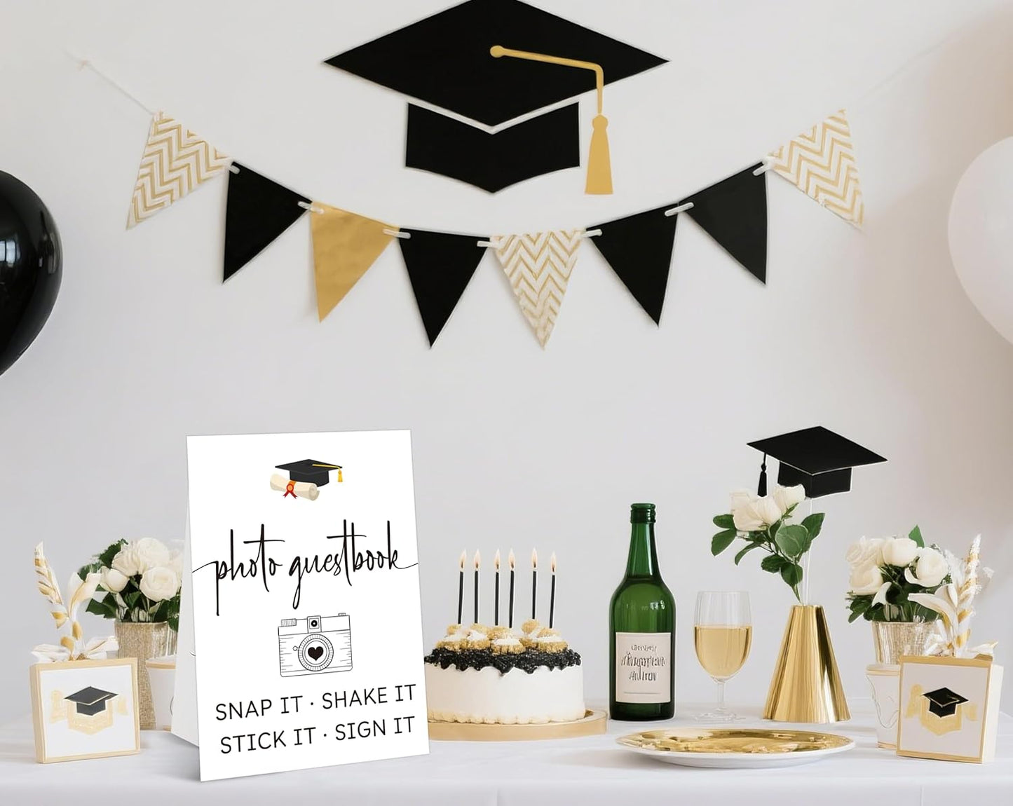 Graduation Tabletop Sign, Guestbook Sign, Include One 8×11 Signs with Holder, Graduation Party Signs for Class of 2026, High School College Grad Decoration - QF02