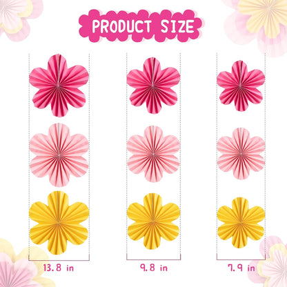 Easy Joy Paper Leaves Decorations for Wall Paper Fans Classroom Decoration Leaves Backdrop Decor Wall Decor,Set of 9
