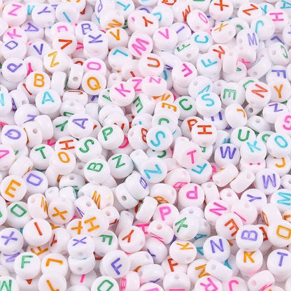 1000Pcs Glow Letter Beads Acrylic Alphabet Bead Glow in The Dark, 4x7 mm Round Beads for Friendship Bracelets and DIY Crafts