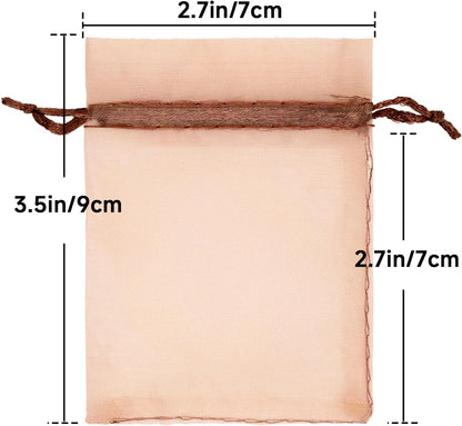 joycraft 50Pcs Organza Bags, 2x3 inch Gift Favor Bags, White Wedding Favor Bags, Jewelry Pouches with Drawstring, Mesh Bags Drawstring for Jewelry, Festival, Makeup, Candy, Desserts