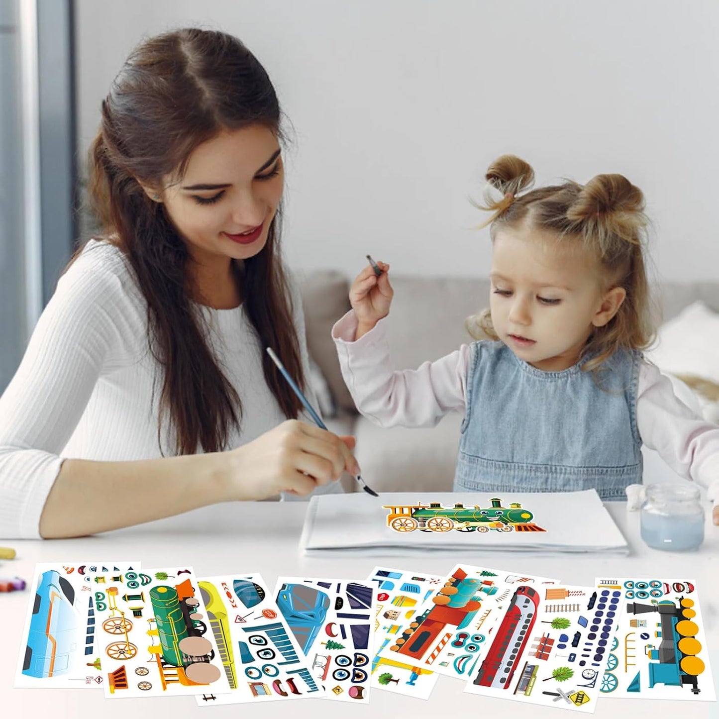 24 PCS Fairy Stickers for Kids, Make a Face Sticker with 8 Unique Designs Fairy, Frog, Mushroom, Make Your Own Stickers for Girls Birthday Party Favors, Goodie Bags, DIY Crafts