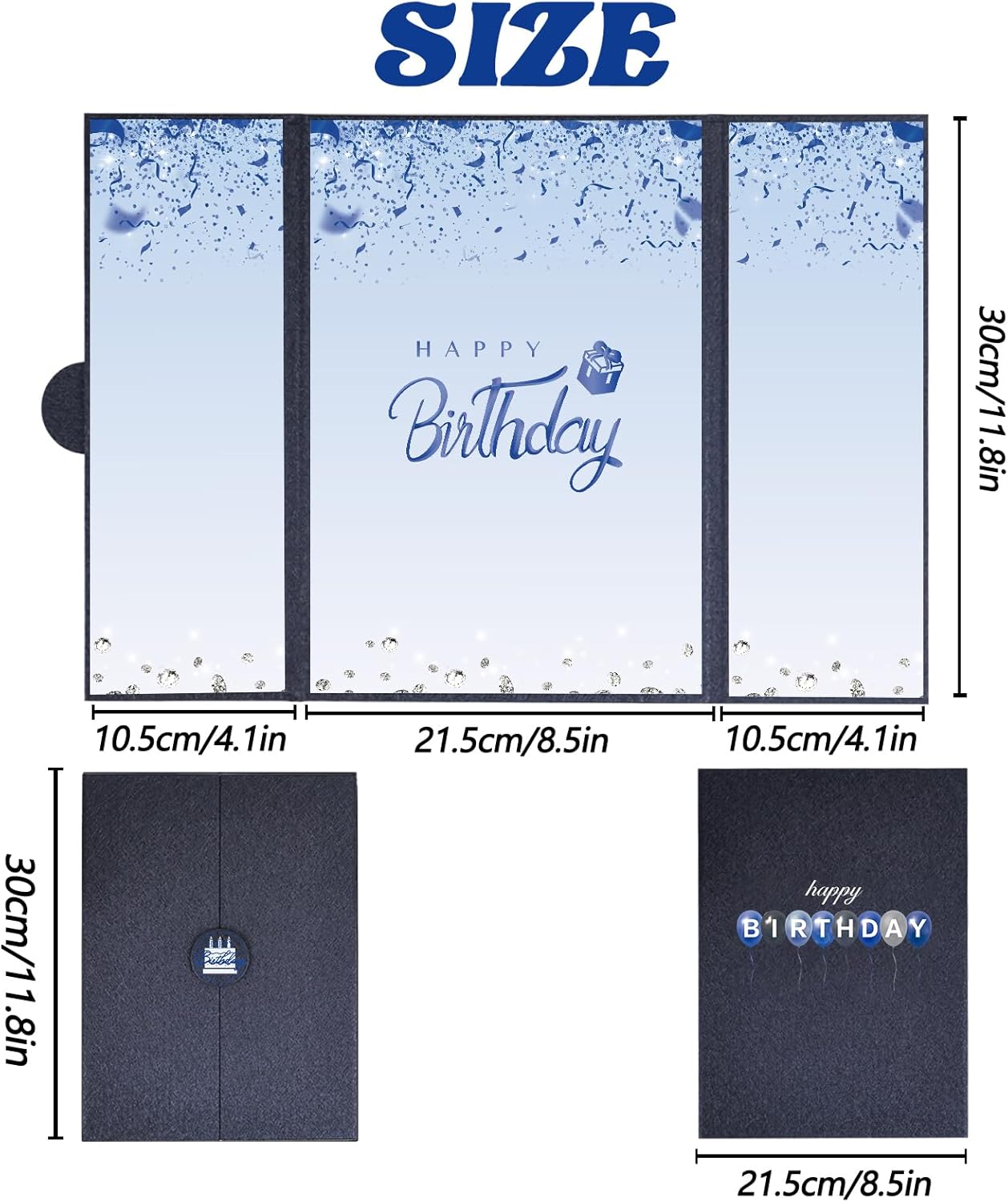 Crenics Black and White Birthday Decorations Women Men, Creative Birthday Guest Signature Book Alternative 18" x 12", Great Party Gifts for Girls or Boys