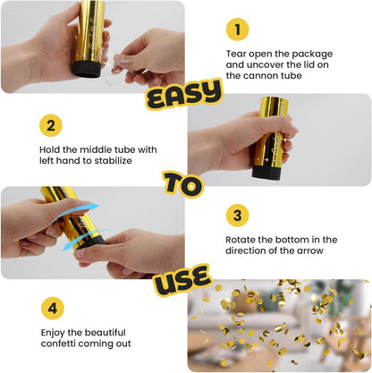 Small Confetti Cannon 24 Pack Mini Confetti Poppers Multicolor Party Poppers Confetti Small Party Confetti for Kids Ideal for Weddings Birthdays Graduations Baby Shower Christmas New Years