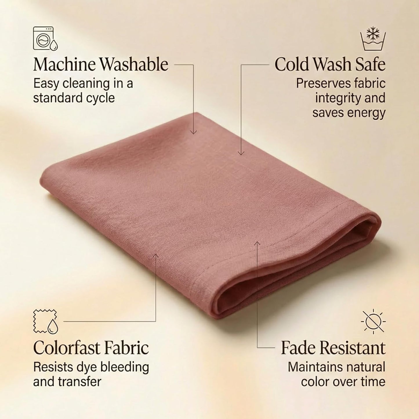 ACCENTHOME Natural Cotton Linen Napkin Set of 12 18x18 inch Dinner Napkins - Washable Soft Premium Hotel Quality Reusable Hemmed Edges Napkins Perfect Table Linens for Family Dinners, Weddings