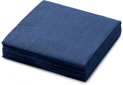 Black Beverage Napkins (300 Count) 2-Ply Disposable Cocktail Napkins for Bar, Weddings, Parties, Events, Premium Quality and EU Made