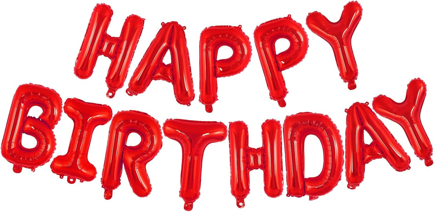 Happy Birthday Balloons Banner, Foil Balloon Personalized Name Letters Balloons Sign Birthday Party Decorations for Women Men Boys Girls Cream