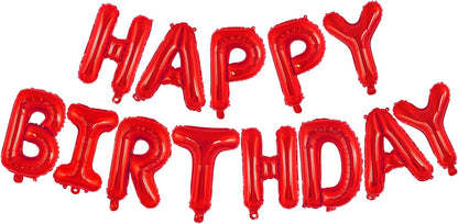 Happy Birthday Balloons Banner, Foil Balloon Personalized Name Letters Balloons Sign Birthday Party Decorations for Women Men Boys Girls Cream