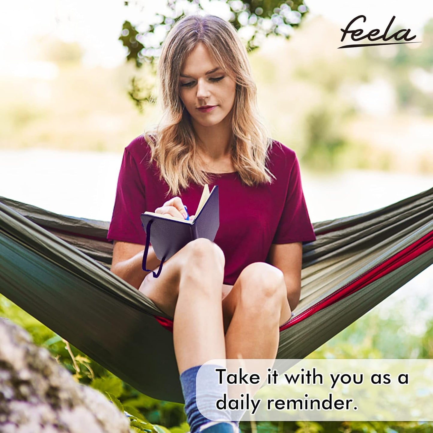 feela 6 Pack Pocket Small Notebooks Bulk, Mini Cute Memo Notepads Hardcover College Ruled Lined Journals with Pen Holder for Women Girls Office School, with 6 Black Pens, 3.5”x 5.5”, A6, Rose Pink