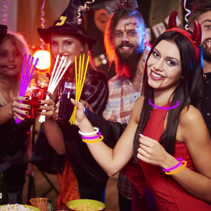200 Pcs Red Glow Sticks Bracelet Necklaces Bulk Glow in The Dark Party Supplies 8” Light Up Stick with Connectors for Christmas Valentine's Day Easter 4th of July Party Favors Birthday Carnival