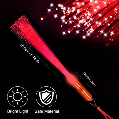 12 Pack Blue Glow Fiber Optic Wands Bulk Light Up Wand Glow Sticks with 3 Light Modes for Mardi Gras Carnival 4th of July Halloween Bar Concert Birthday Party Favors