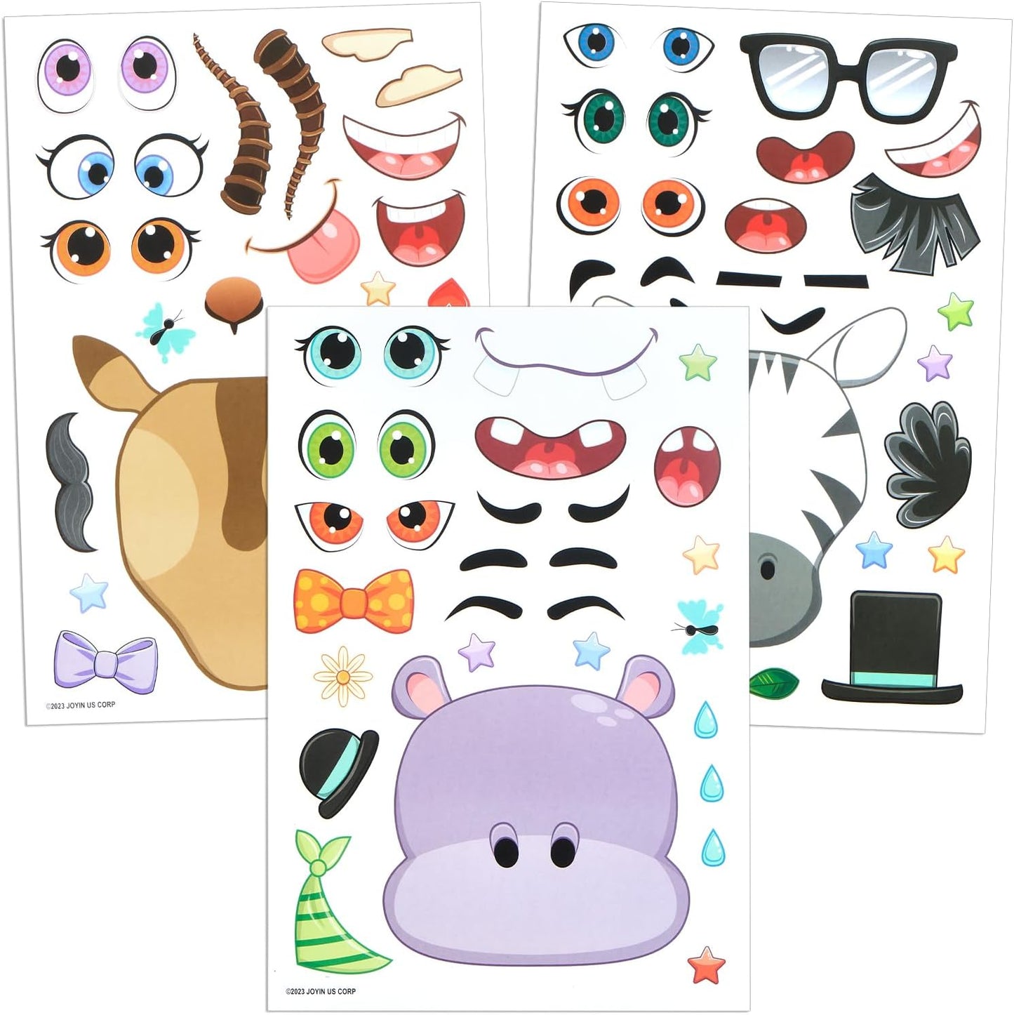 JOYIN 36 Sheets 9"x6" Make a face Stickers for Kids, Make Your Own Animal Stickers with Unicorn, Dinosaur, Sea and Safari Animals, Crafts Birthday Party Favors, Goodie Bags Classroom Activities