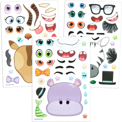 JOYIN 36 Sheets 9"x6" Make a face Stickers for Kids, Make Your Own Animal Stickers with Unicorn, Dinosaur, Sea and Safari Animals, Crafts Birthday Party Favors, Goodie Bags Classroom Activities